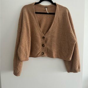 Free People Cropped Cashmere Cardigan
